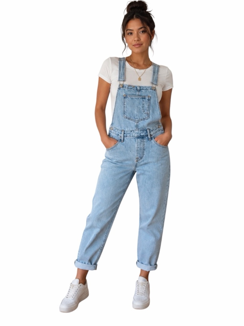 Levi’s Medium Light Wash Denim Ankle Length Overalls 90s Y2K Style